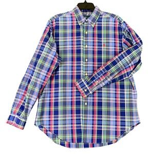Ralph‎ Lauren Classic Fit Shirt Men L Ivy League Prep Heritage Campus Trad Plaid